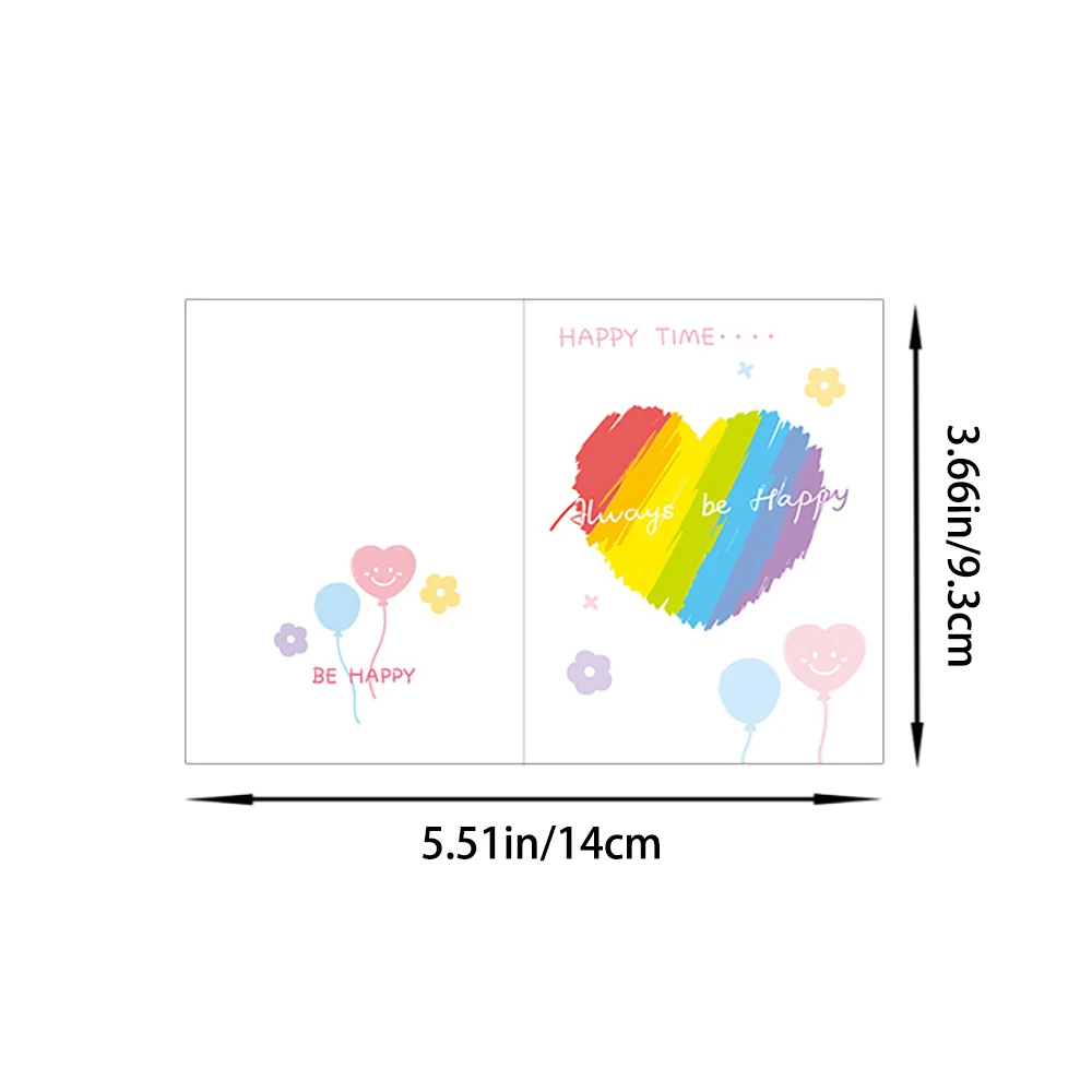 6 pcs Korean Rainbow Series Cartoon Cute Postcard Creative Card