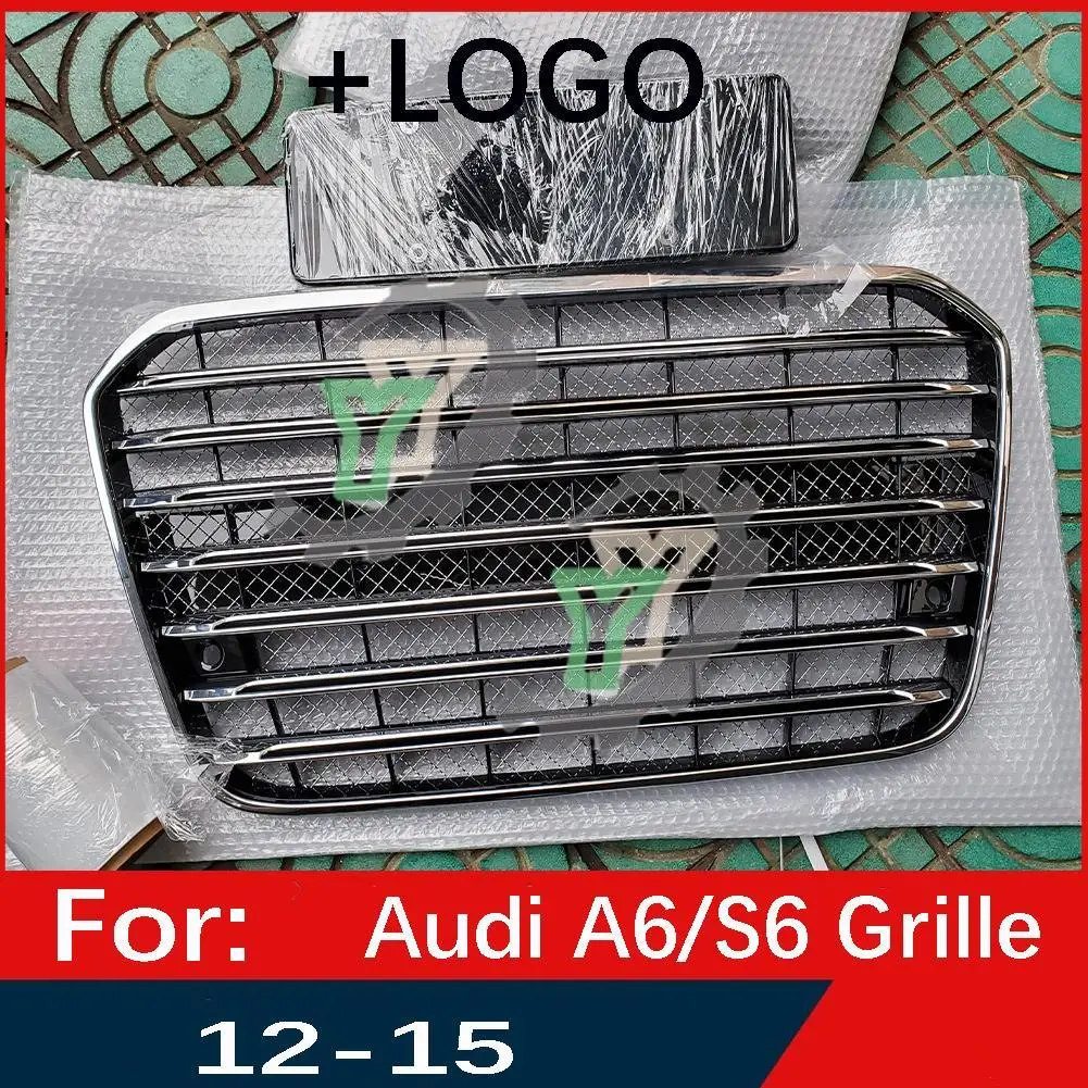 

For Audi A6/A6L 2012 2013 2014 2015 Car Front Bumper Grille Centre Panel Styling Upper Grill (Modify For w12 style)