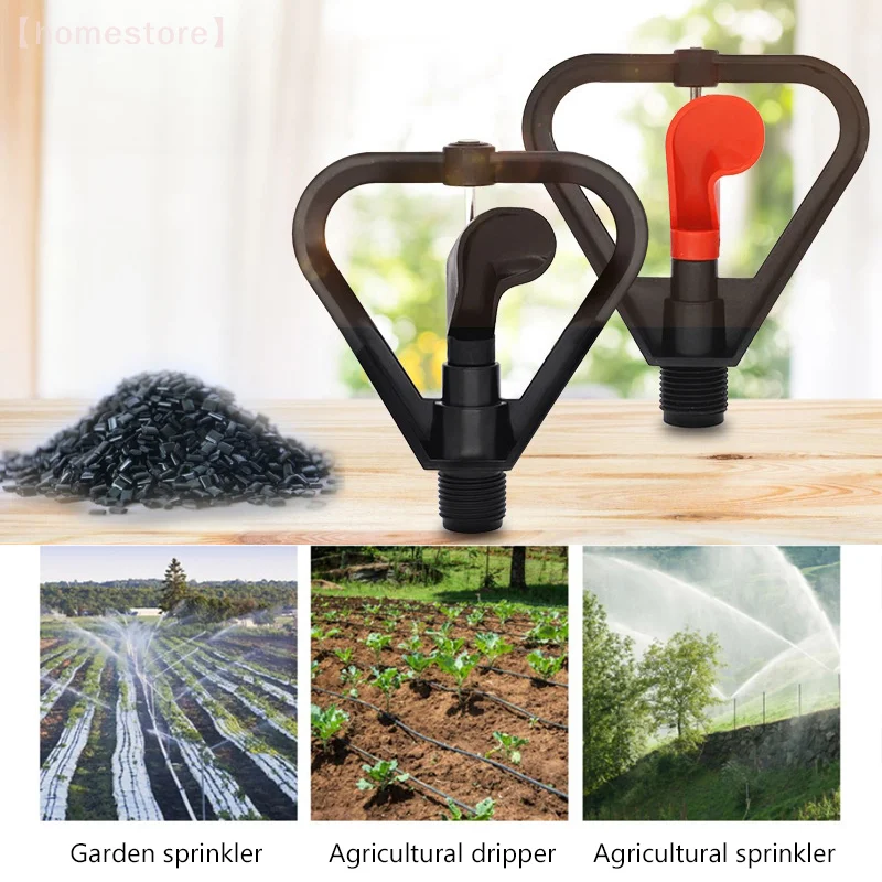 5 pçs jardim sprinkler de água 360 graus rotação automática 1/2 bocal de nebulização plástico chuva bico irrigação acessório para gramado