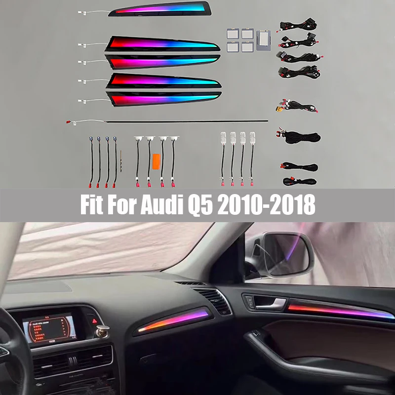 

18 Color Phantom Ambient Lights Fit for Audi Q5 2010 - 2018 Screen Control Steering Wheel Control Streamer Dynamic Ambient Light