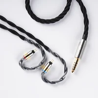 NICEHCK FirstTouch 6N OFC + Cable de aleación de cobre plateado conector MMCX/2 pines enchufe de 3,5/2,5/4,4mm hilo PP tejido Cable IEM de alta calidad