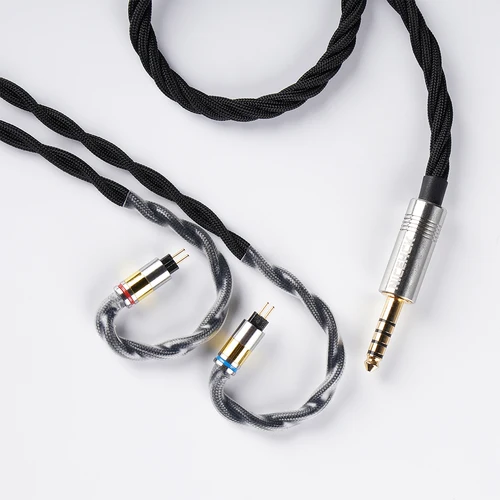 NICEHCK FirstTouch 6N OFC + Cable de aleación de cobre plateado conector MMCX/2 pines enchufe de 3,5/2,5/4,4mm hilo PP tejido Cable IEM de alta calidad