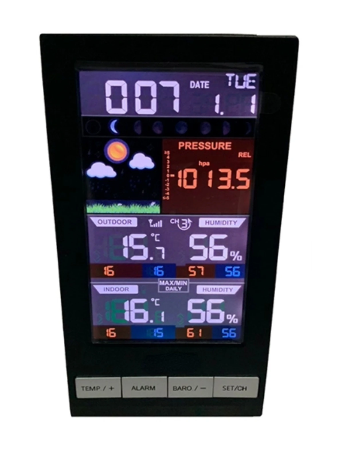 Wireless, indoor and outdoor temperature and humidity, barometric pressure measurement, home wireless weather station