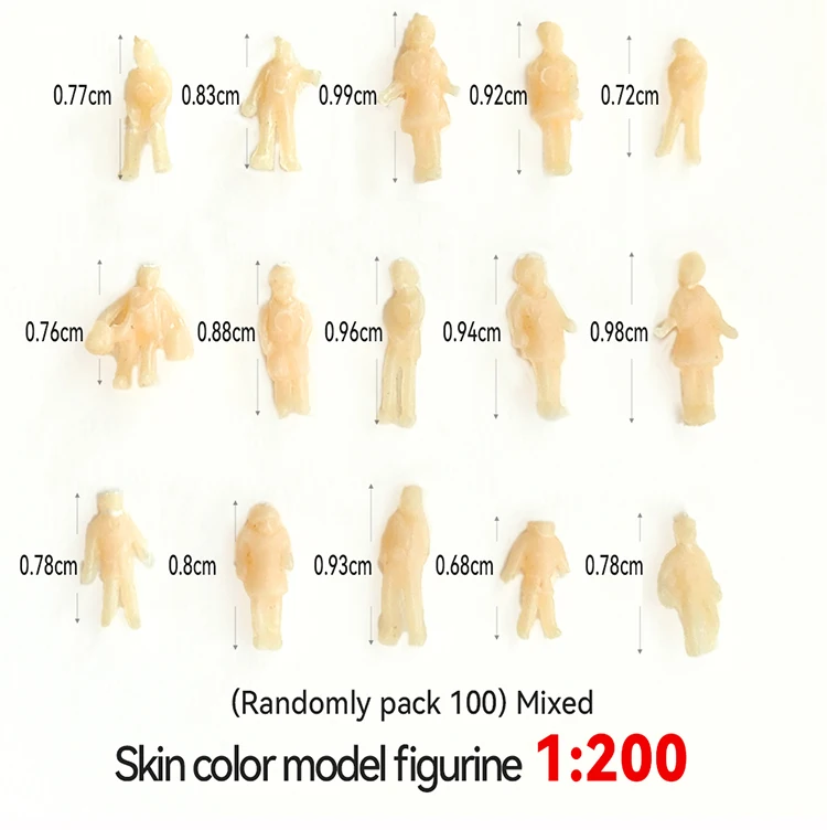10 Stück Sandtisch-Baumodell 1:30-200 DIY Handgefertigte Hautfarbene Kleine Person Simulationsfigur Mini-Puppe – Detail 14