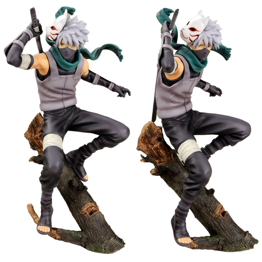 19cm Hot Cartoon Naruto Anime Figure Hatake Kakashi Action Figure Dark Ninja Kakashi Figurine PVC Collection Model Doll Toys