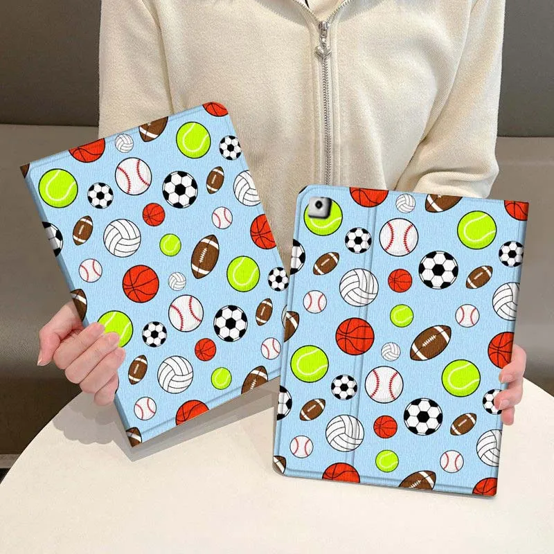 

Cartoon Sports Ball Pattern Tablet Case For iPad Pro Air Mini 1 2 3 4 5 6 7 7th 8th 9th 10th 10.2 9.7 10.5 10.9 11 2024 2025
