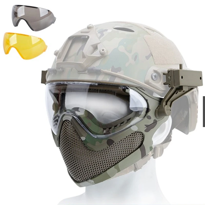 tactical-full-face-mask-steel-mesh-goggles-paintball-game-safety-mask-facial-nose-mouth-protection-with-gogglee-gear
