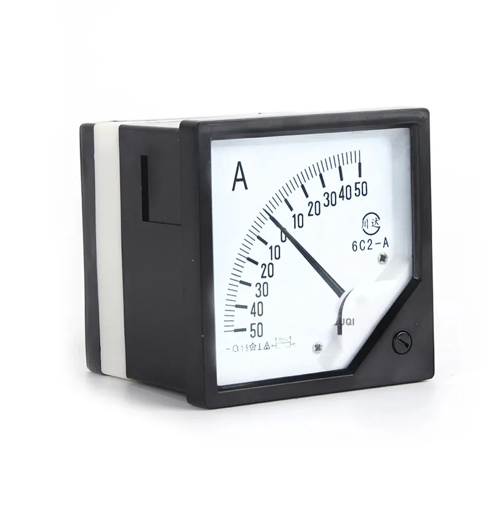 6C2-A DC /75mv Amperemeter Gauge Analog Panel AMP Current Meter 50A -0 - 50A Ammeter 5A 10A 20A 30A 50A 100A 200A 300A 500A