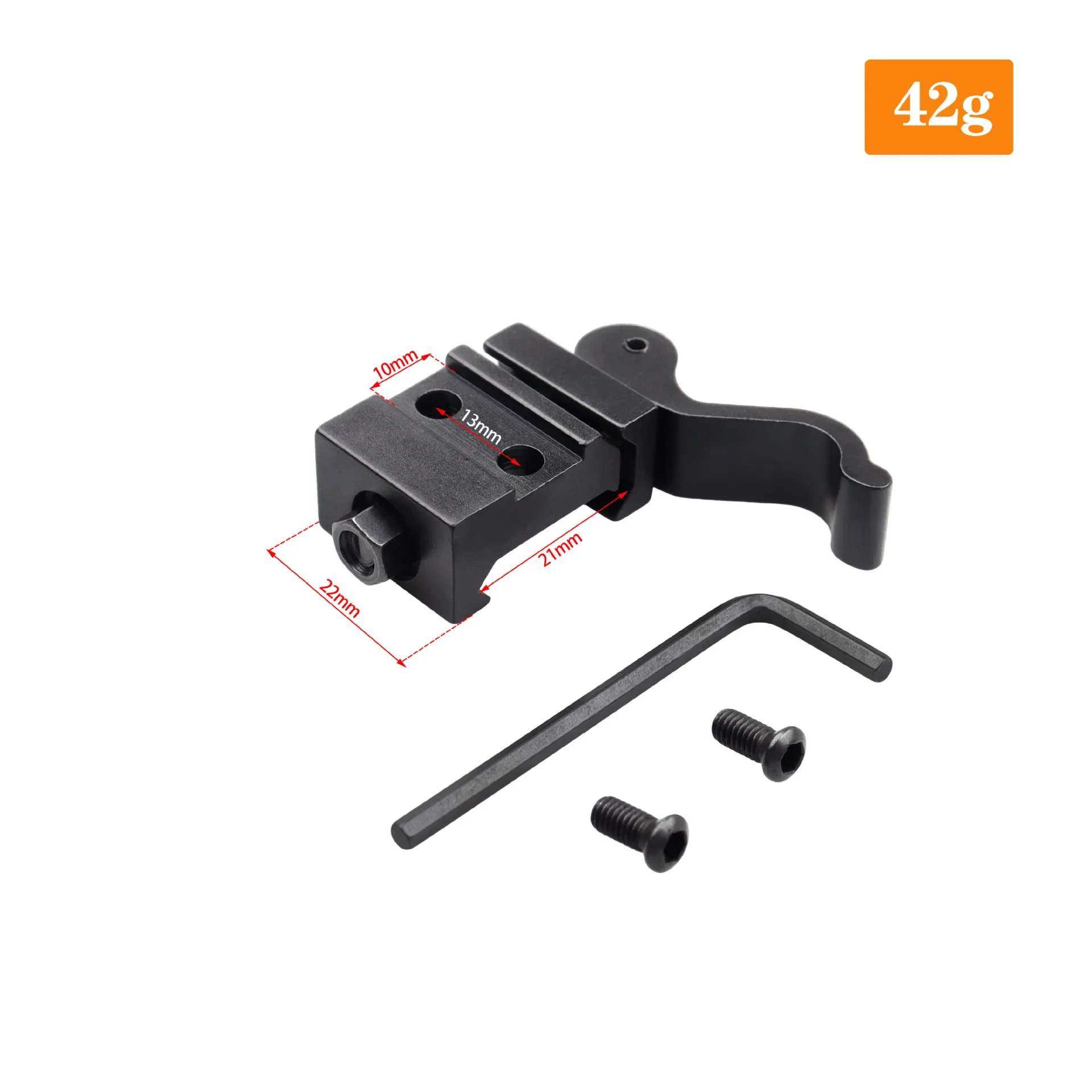 Adaptador de montaje de liberación rápida de Metal táctico, pistola de juguete, linterna, alcance, soporte elevador, Base de montaje QD de riel de 21mm