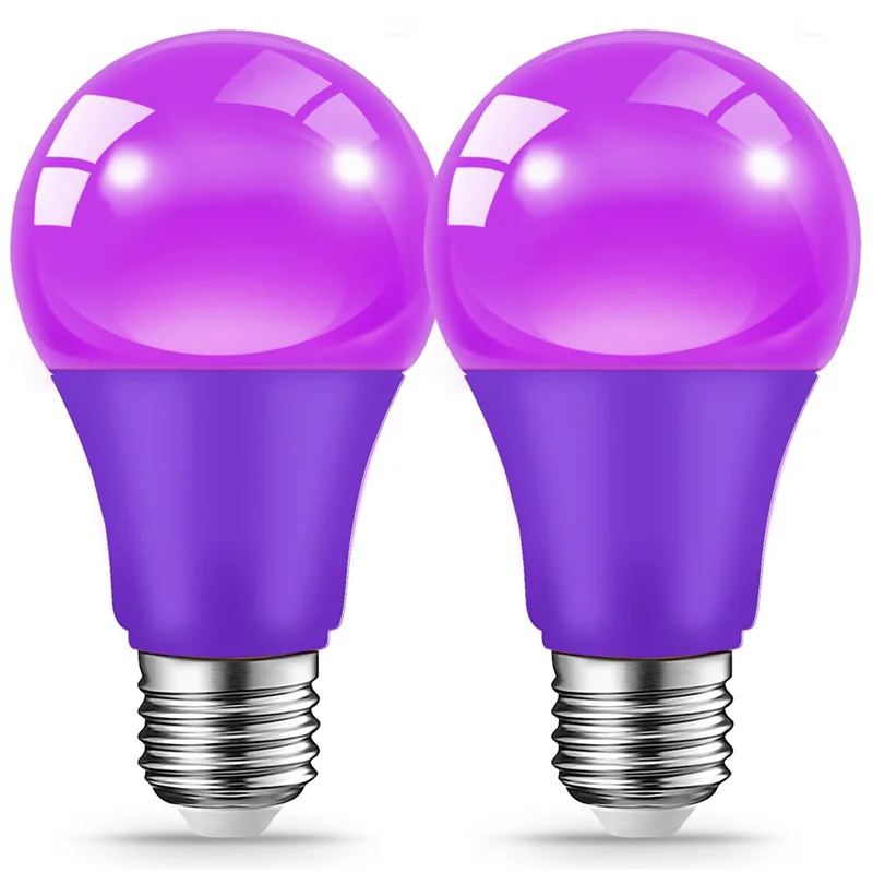 ABKW-LED パープル電球 2 個 9 ワット E27 ベース非調光電球家の装飾用パーティー照明用