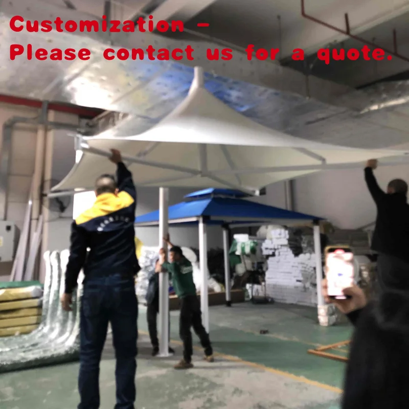 

custom.Waterproof PVDF PTFE Architecture Tensile Membrane Structure with Aluminum and Polyester Shade Tent Plaza