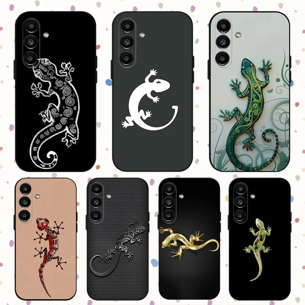 

Animal Gecko Print Phone Case For Samsung S24,S21,S22,S23,S30,Ultra,S20,Plus,Fe,Lite,Note,10,9,5G Black Soft Cover