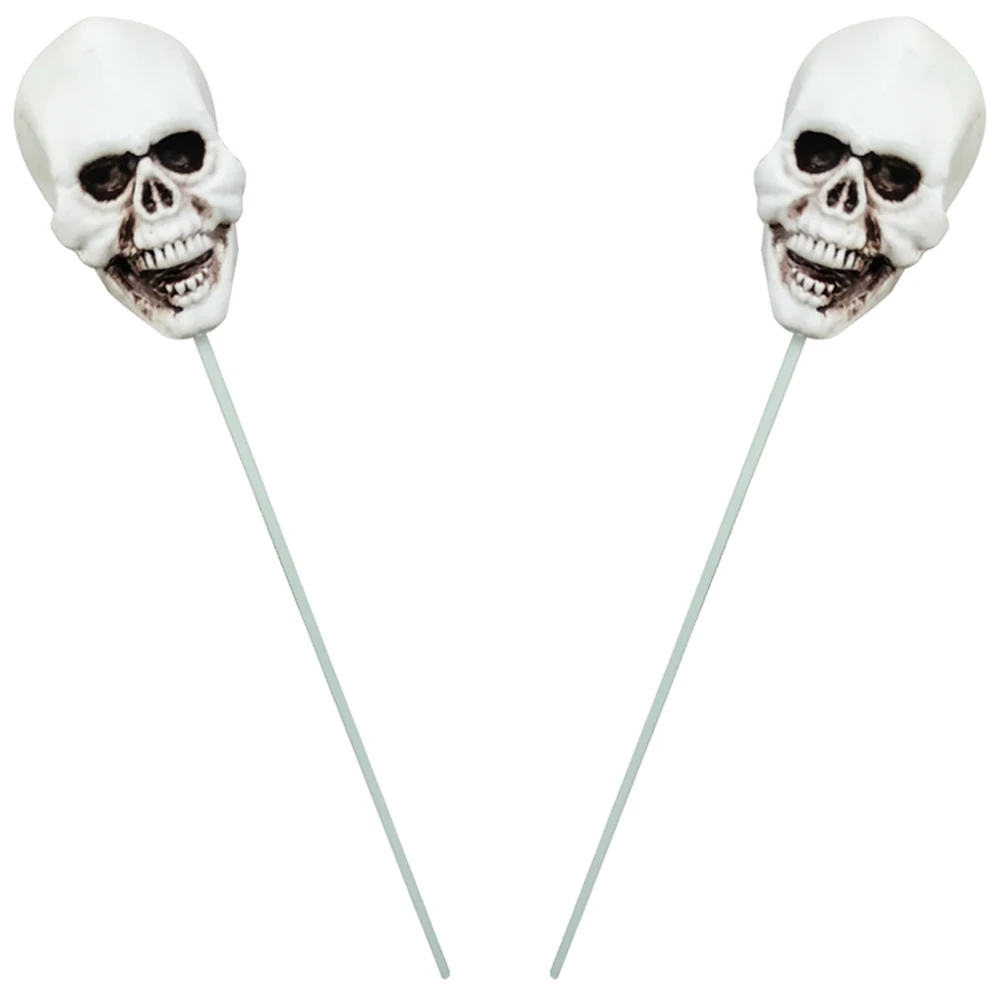 

2pcs Halloween Skull Yard Signs Sturdy Decorative Lawn Stake Props for Party Festive Atmosphere Garden Decorations