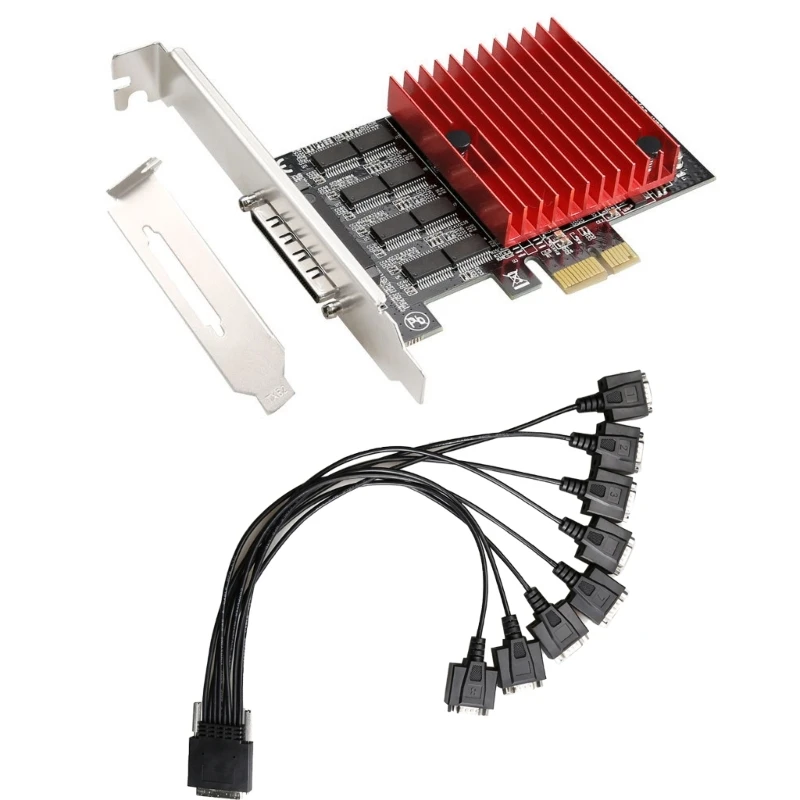 PCIE To 8 Port RS232 Expansion Card, PCIE X1 8Ports Serial Card, 8 Chipset PCIExpress Controllers Card