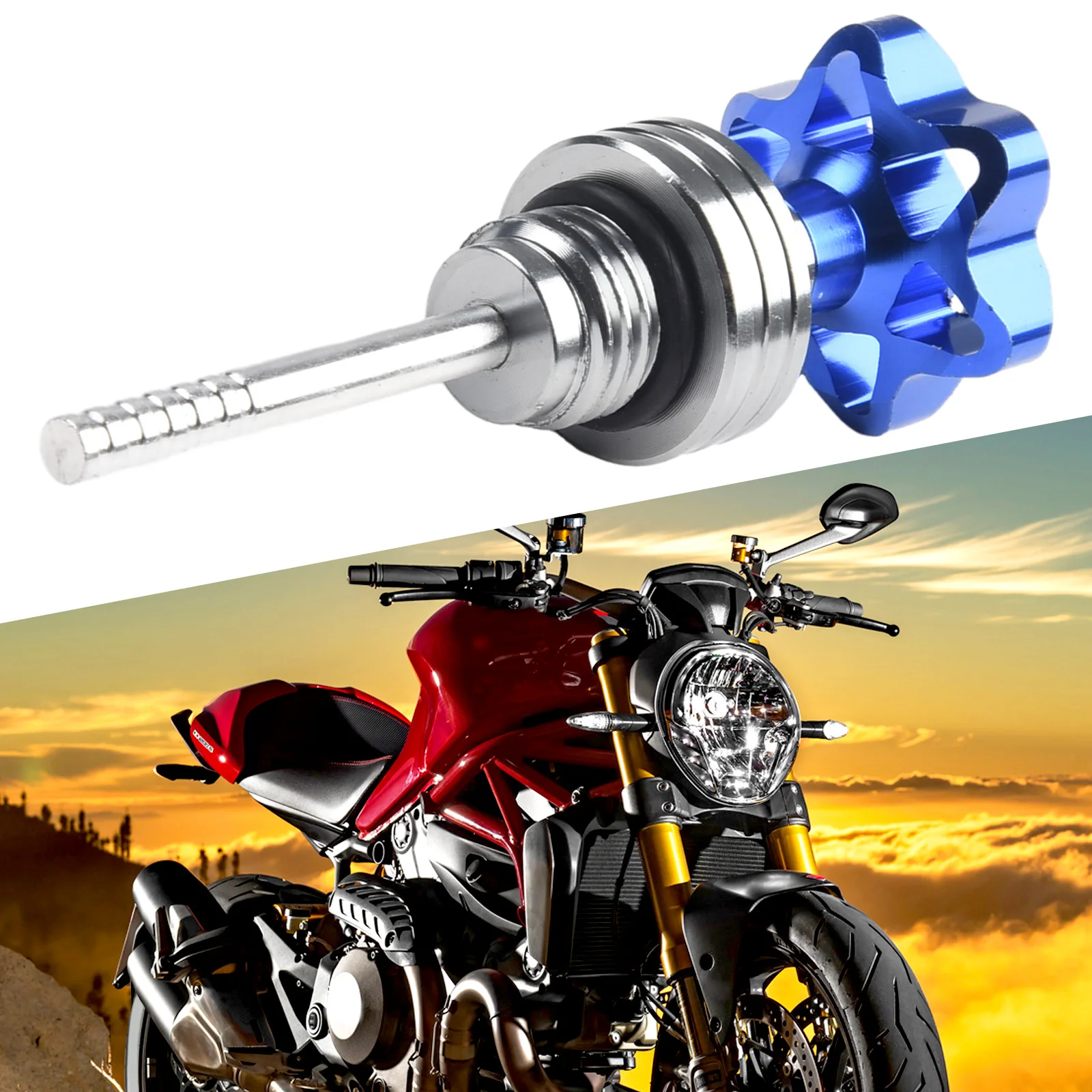 1pc Oil Dipstick Cap Plug For Scooter Motorcycle Engine Engine Crankcase Oil Level Gauge Universal Brand New Aluminum