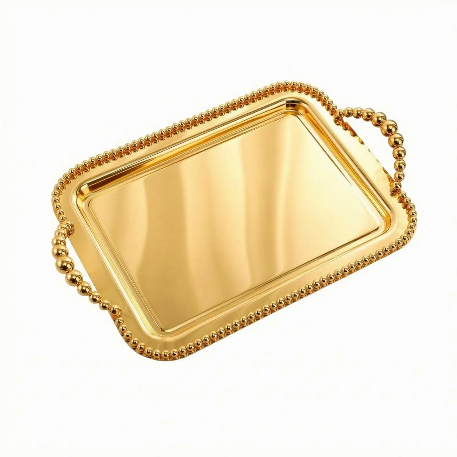 Elegant Metal Serving Tray for Breakfast in Bed Party Catering Wedding Gift Table Decor