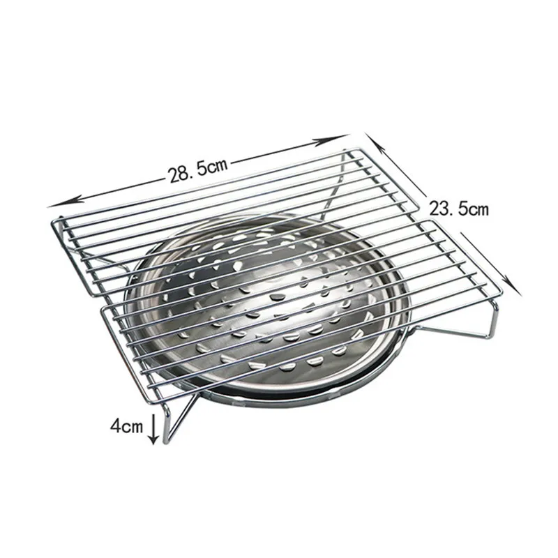 Stainless Steel Portable Folding Outdoor BBQ Rack Grill Barbecue Stove Oven Gas Rack Camping Furnace Kitchen Accessories