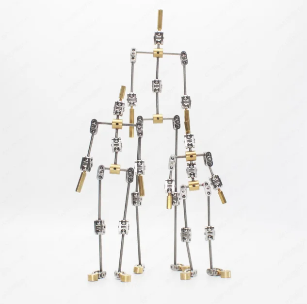 Standard version stop motion animation skeleton, animated character metal skeleton