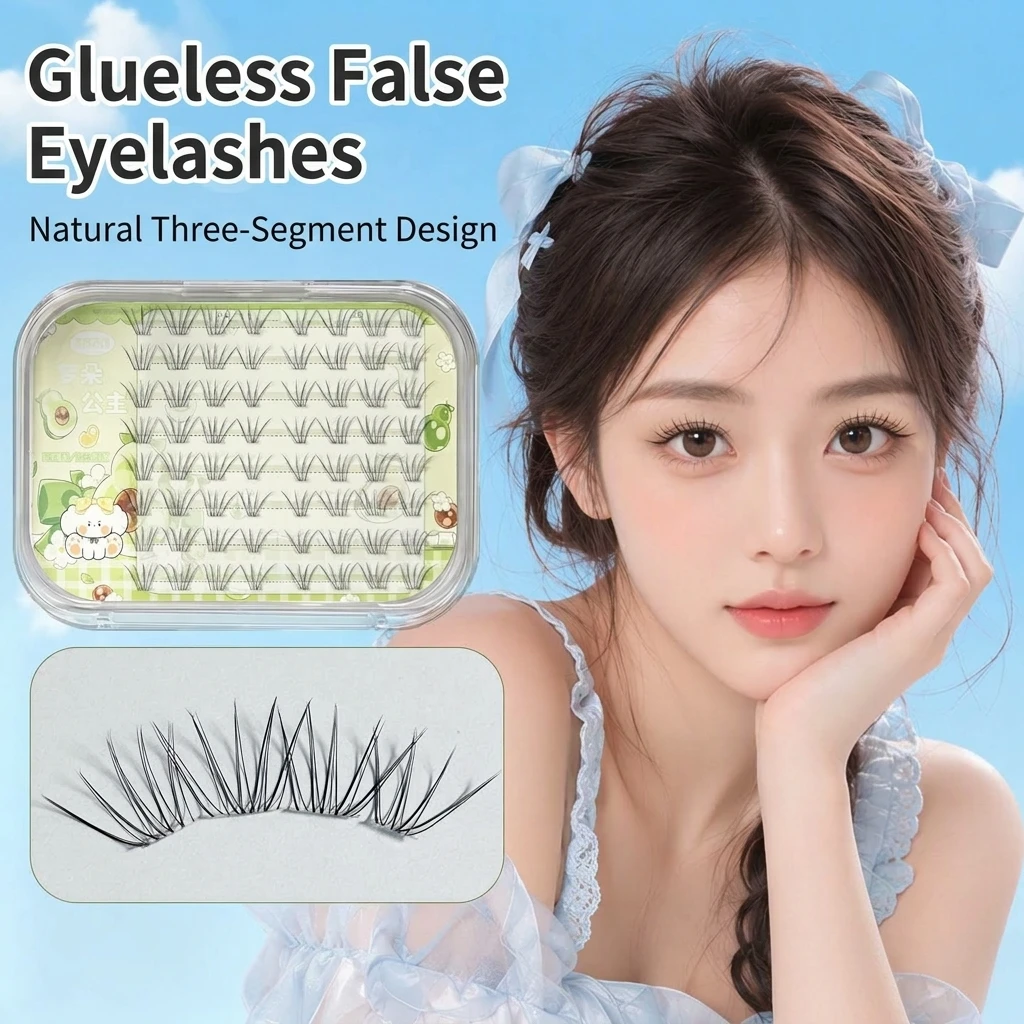 Korean Girls Group False Eyelashes Kpop Idols Makeup Natural Wispy Fake Lashes Extension C Curl Reusable For Party Daily Commute
