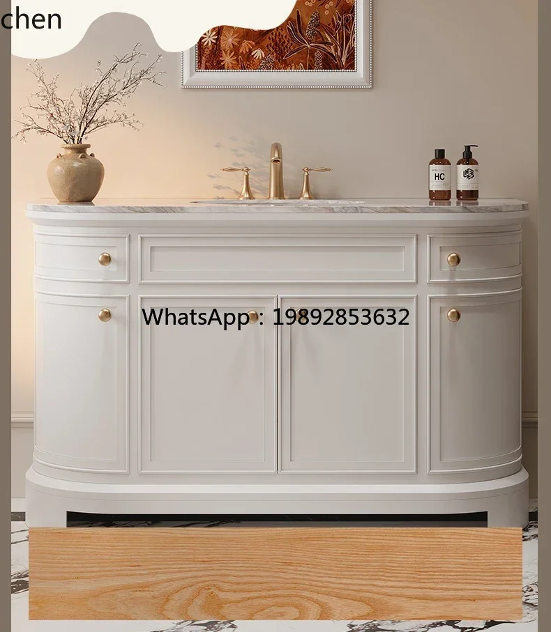 

XX ретро каменная плита, горячий гиб, встроенная раковина от пола до потолка, резиновый деревянный дуговой шкаф для ванной комнаты