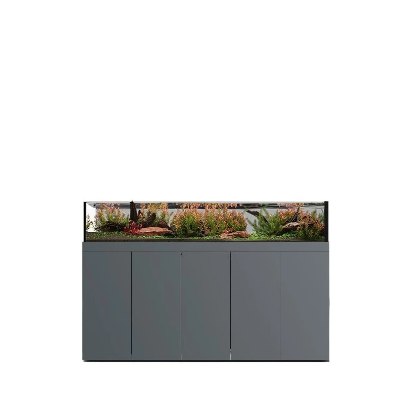 

Living room integrated stream tank extremely narrow overflow household ultra-white glass bottom filter aquarium