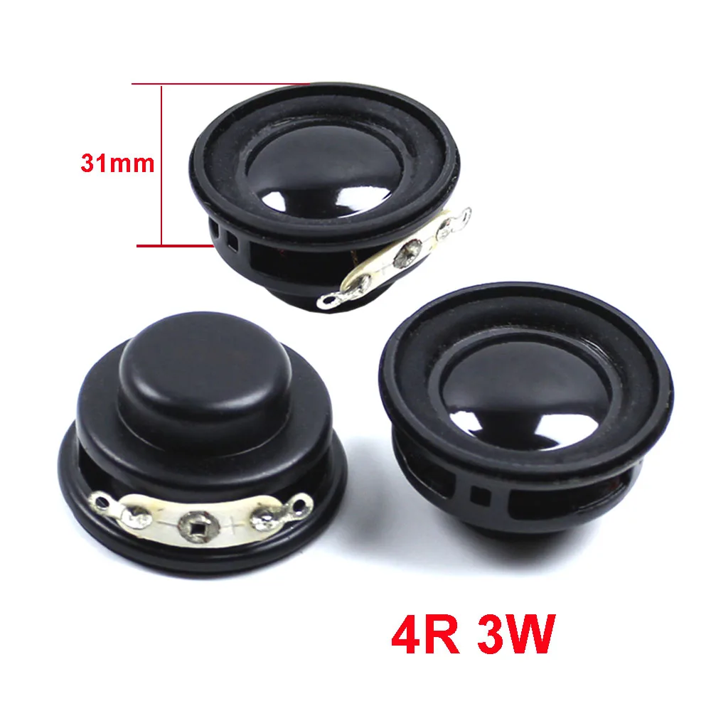 

2 Pcs Speaker Horn 4R 3W 31mm Diameter 4CM 4 Ohms 3 Watt Mini Amplifier Rubber Gasket Loudspeaker Speaker mini pot bottom speake