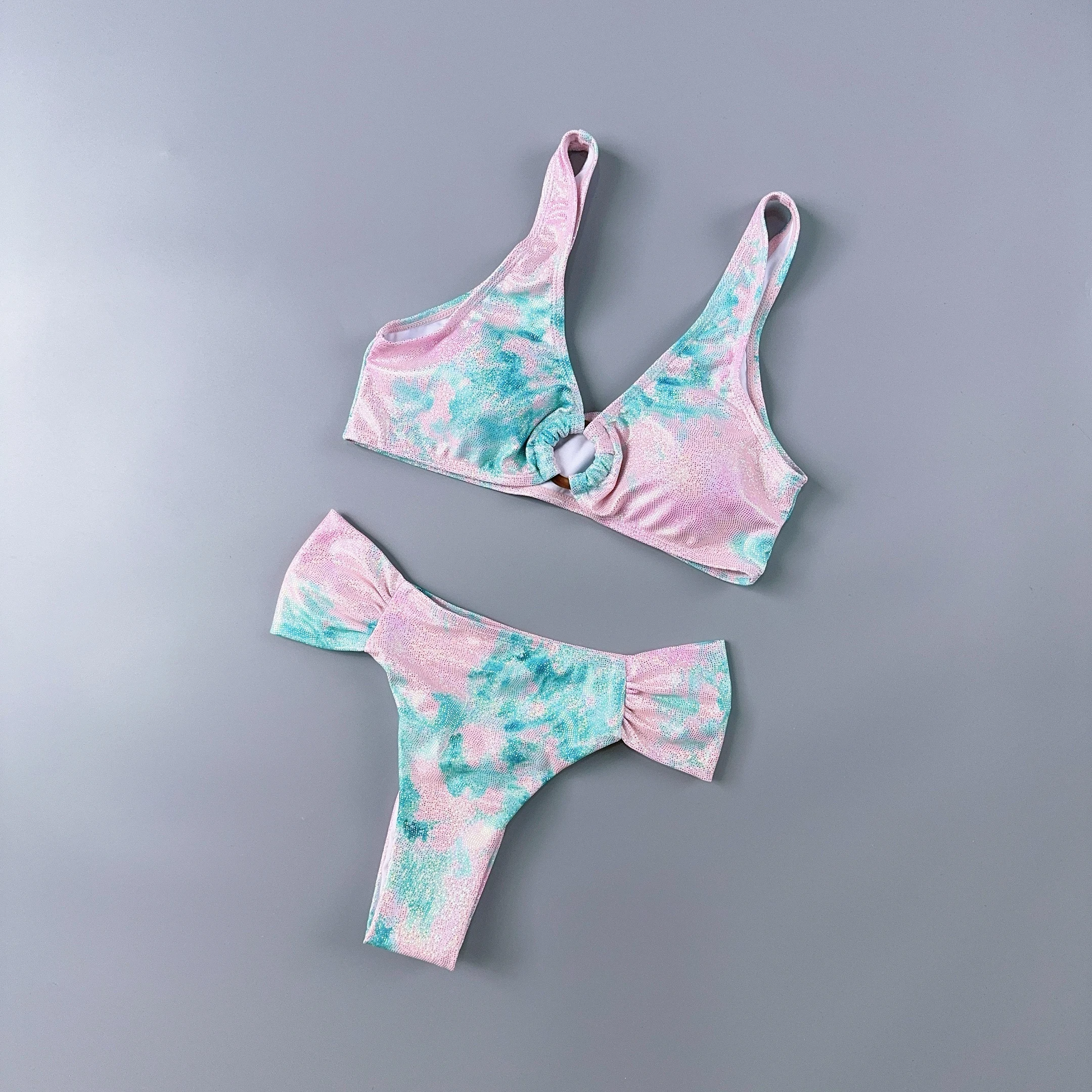 

Элитный купальник-бикини Amber с пайетками, сексуальный, без бретелек, женский, с чашечками, без косточек