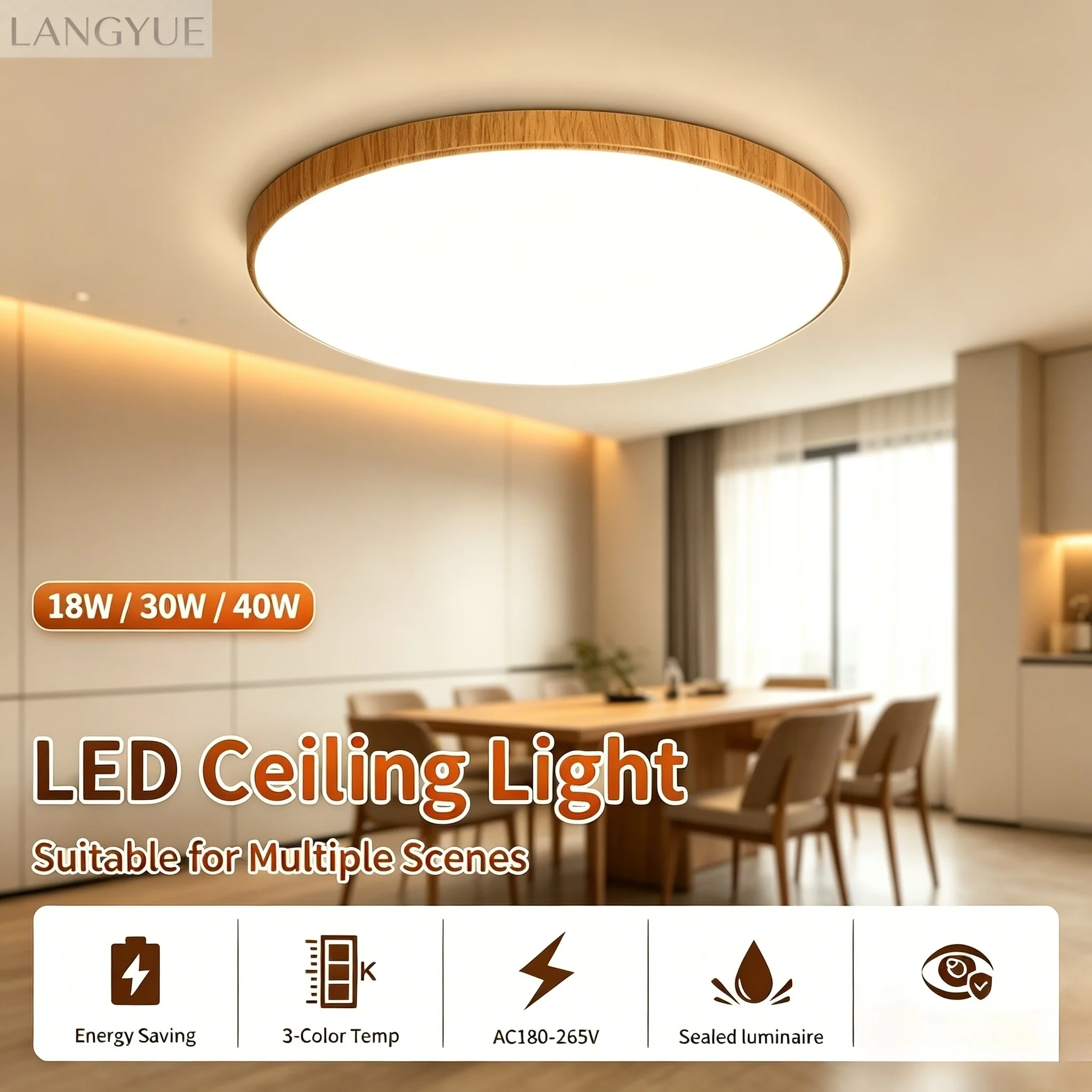 50w照明ledシーリングライトledシーリングランプ18w-30w-40wリビングルーム用ledライト器具モダンな家の装飾220v