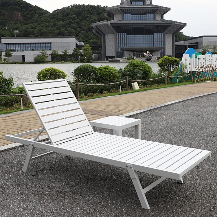 Outdoor Lounger Aluminum Alloy Beach Chair Waterproof Sunscreen Hotel B & B Beach Balcony Lounger Leisure Pool Lounger