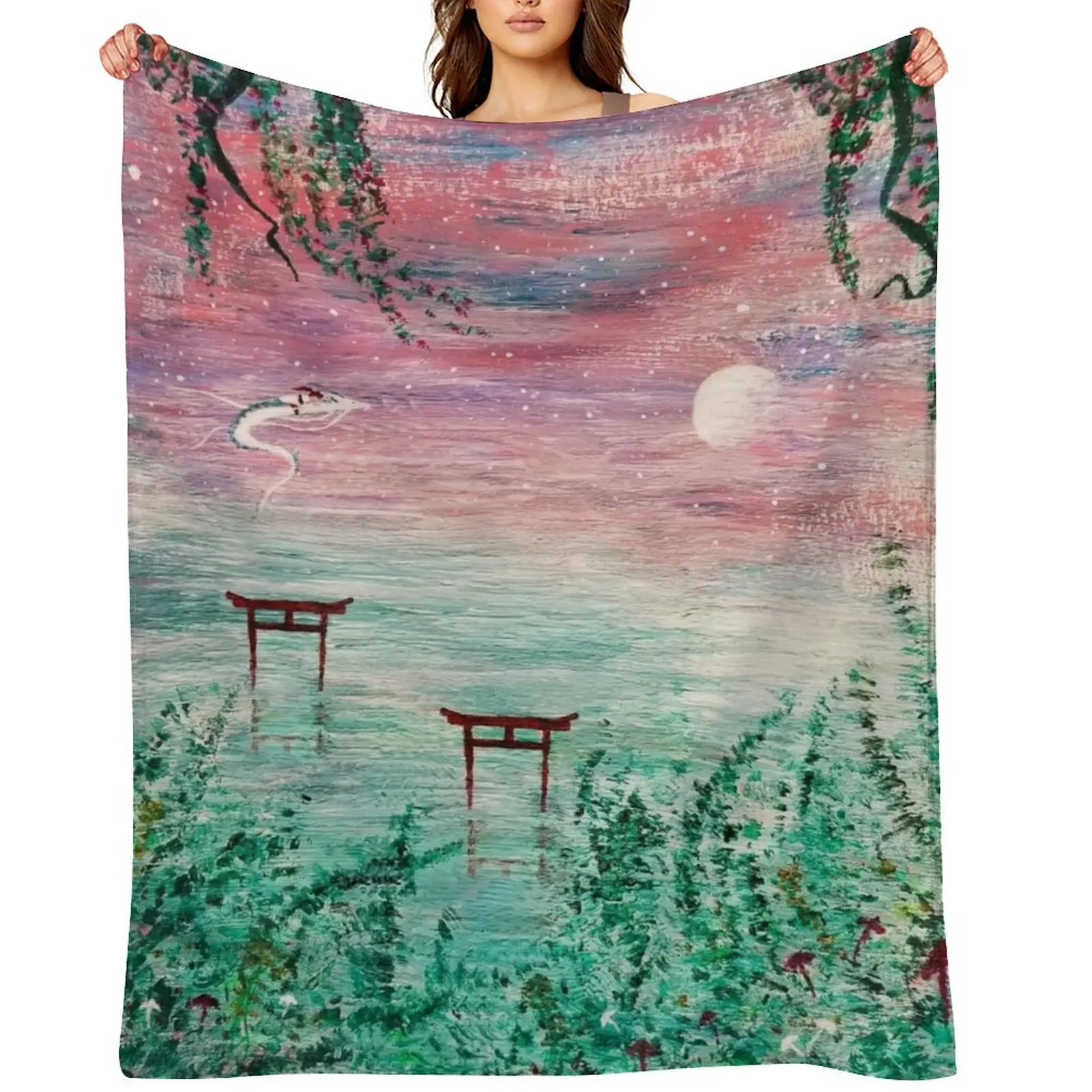 

Haku Dragon River Spirit Throw Blanket Heavy Beautifuls Plush Luxury Brand Blankets