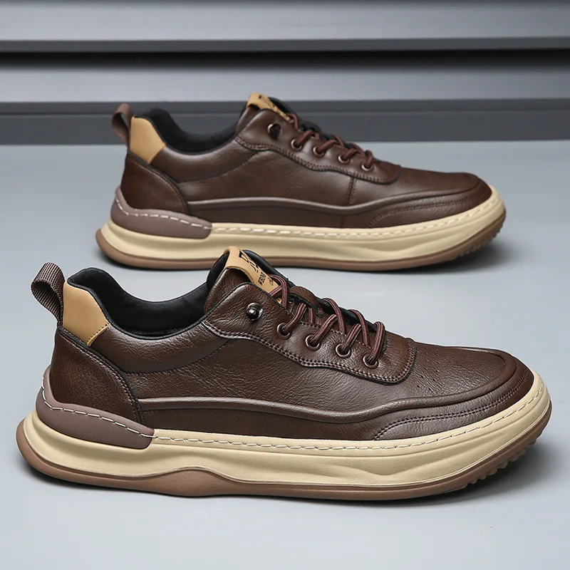 2025 Fashionable Versatile Wide-Headed Slip-On Sports Sneakers Comfortable All-Match Footwear Men's Mid-Cut Casual Shoes Spring