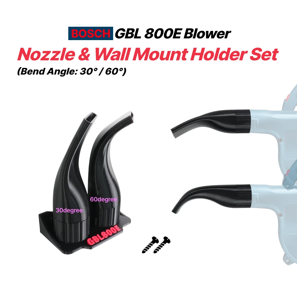 

Compatible to Bosch GBL800E Flat Nozzle 30° & 60° Set with Wall Mount Holder