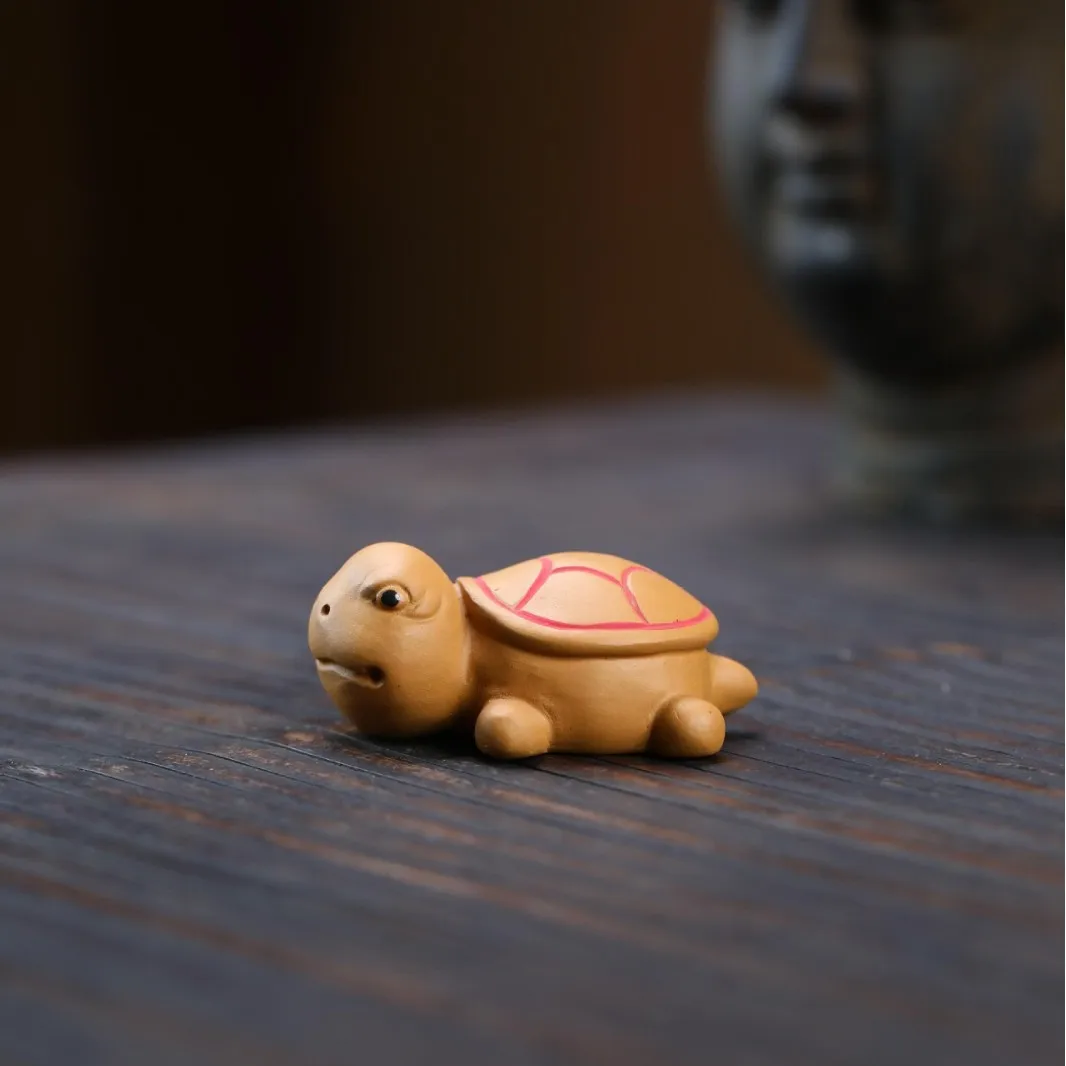Purple Clay Little Turtle Ornament Creative Office Table Decoration, Can Be Kept As A Personalized Accessory For Tea Ceremony