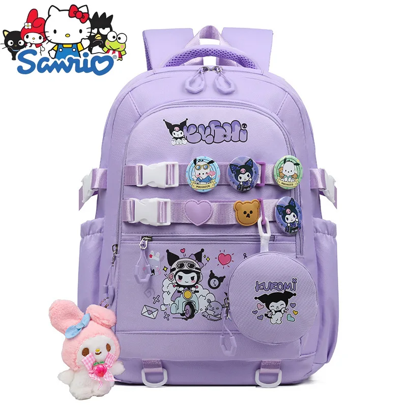

Sanrio Hello Kitty New Girl Backpack Large Capacity Fashion Girl School Bag Cartoon Lightweight High Quality Student School Bag