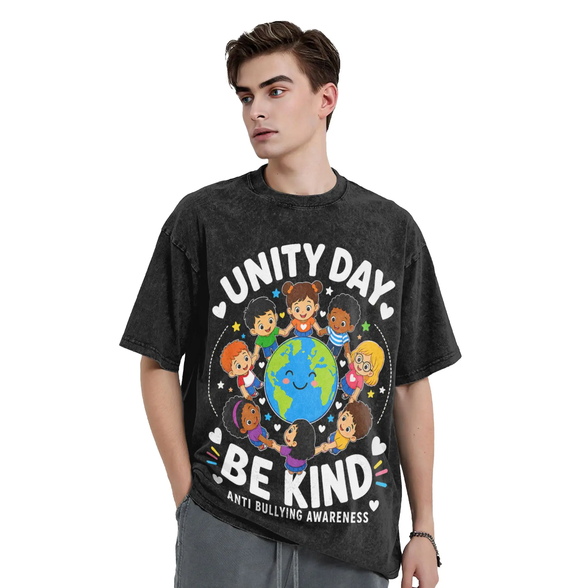 Orange Unity Day Anti Bullying Kindness Be Kind Kids Teacher T Shirt Men  Streetwear T-Shirts Summer Casual Oversized Clothes