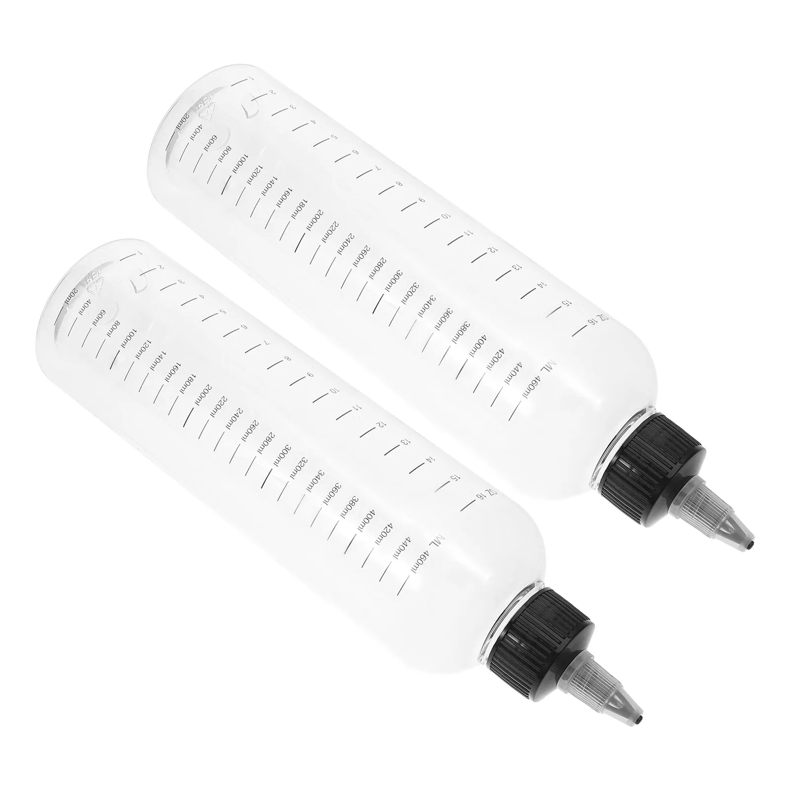 

2Pcs Hair Dye Applicator Bottles Transparent Graduated Squeeze Bottles Reusable Salon Personal Hair