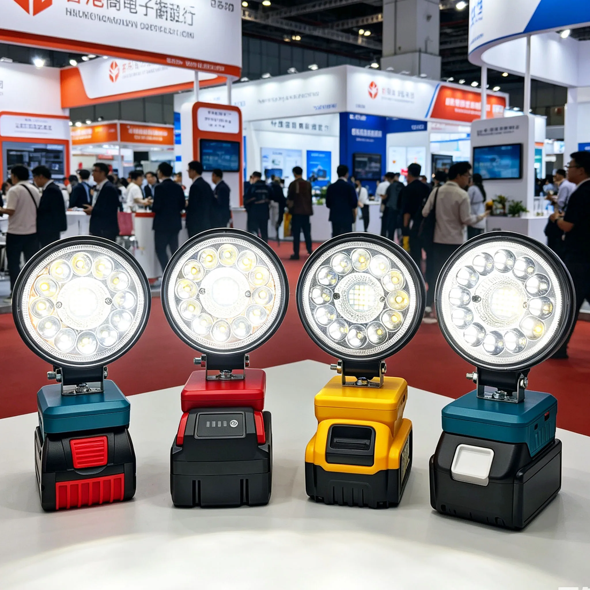 Piezas de herramientas para Makita, Bosh, Dewalt, Milwaukee, luces de trabajo con batería de iones de litio, linternas, focos, banco de energía USB
