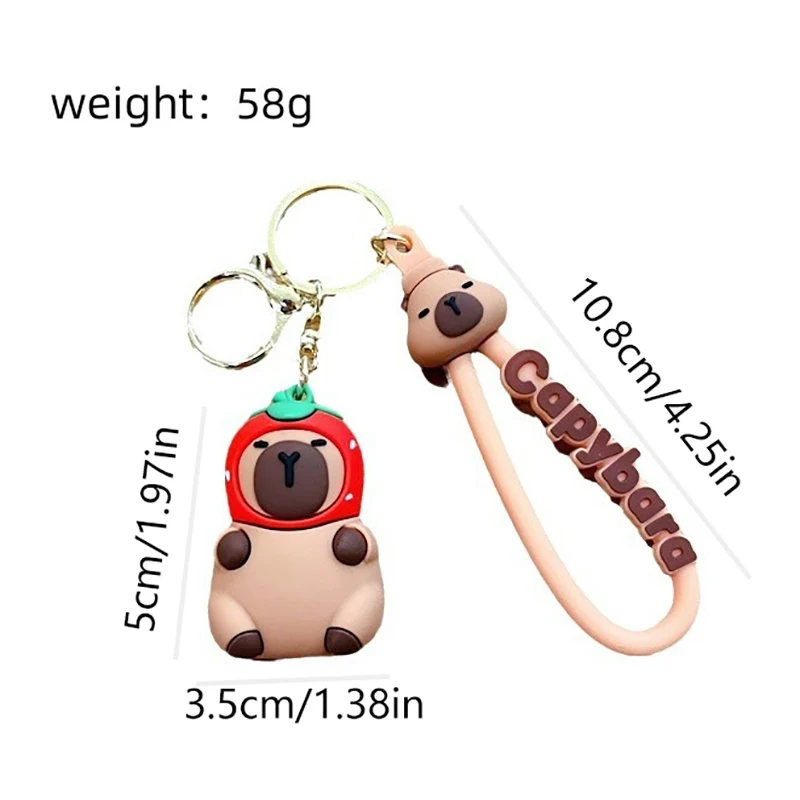 Simpatico cartone animato capibara giocattoli portachiavi Anime ciondolo portachiavi dolce Kawaii portachiavi donna auto Cartoon portachiavi ragazza regalo di compleanno