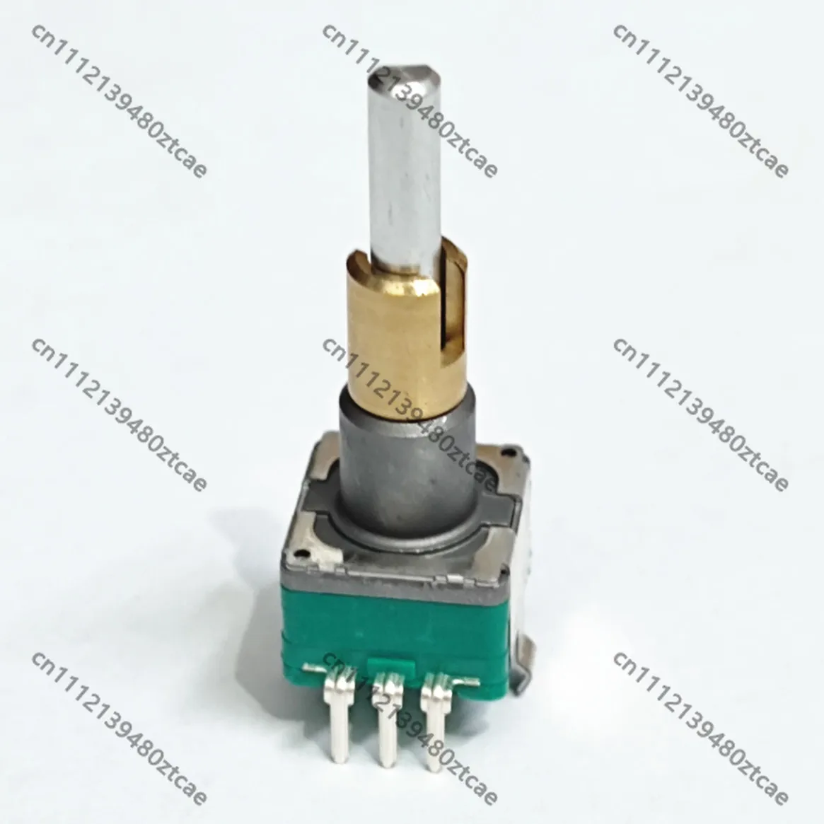 Dual Shaft Rotary Encoder With Push Switch 30 Detent 15 Pulse 25mm Handle Shaft Volume Control 1Pc