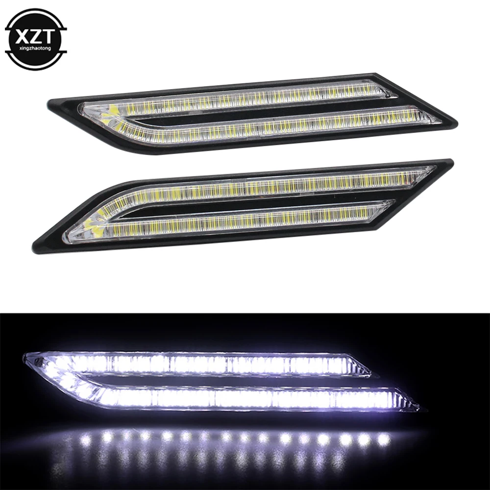 2pcs 12V DRL LED Daytime Running Lights 33SMD Car Light Assembly for Car Waterproof DRL LED Driving Lights Daylight White