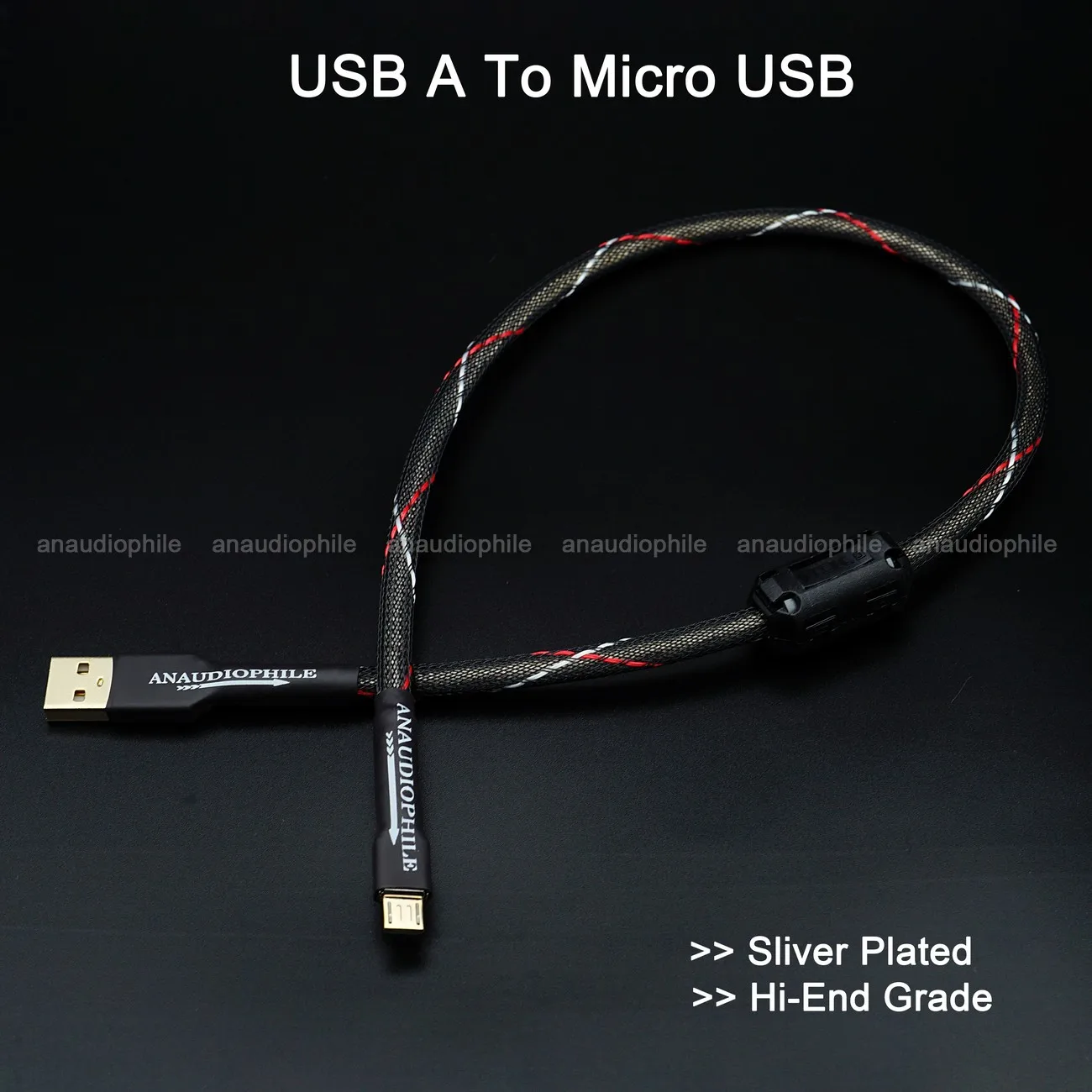 Sliver Plated kabel USB A do Micro USB 5N HiFi rodzaj USB A do Micro kabel do transmisji danych Audio DAC komputer PC wysokiej jakości