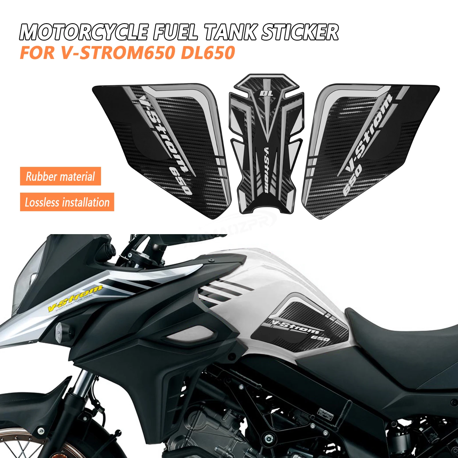 

New Tank Traction Pad Side Gas Knee Grip Protector Anti slip sticker Motorcycle For V-STROM 650 V-Strom 650 DL650 2017-2023 2022