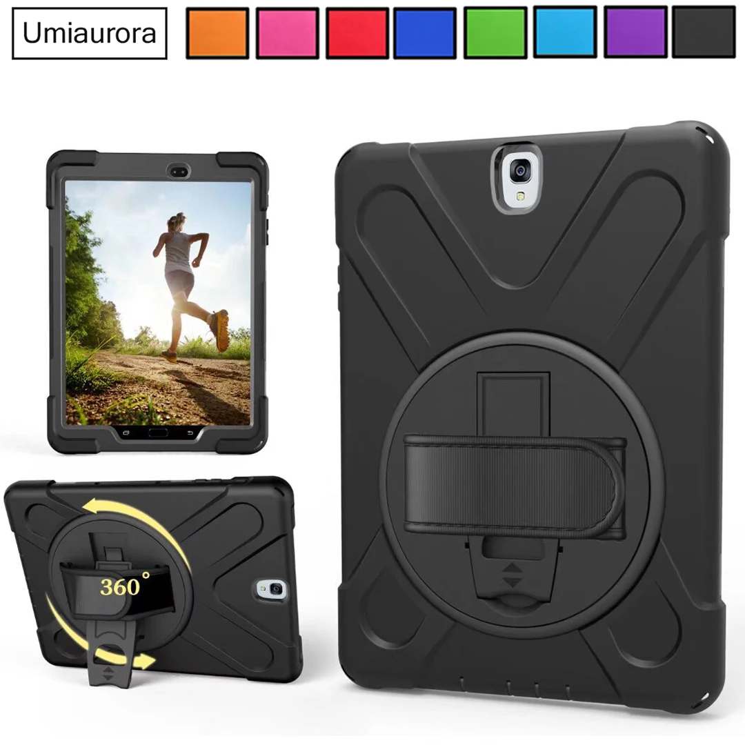 

Для Samsung Galaxy Tab S3 9,7 дюйма T820 SM-T820 SM-T825 Прочный прочный чехол для планшета с ремешком на руку, противоударный чехол для ПК Funda