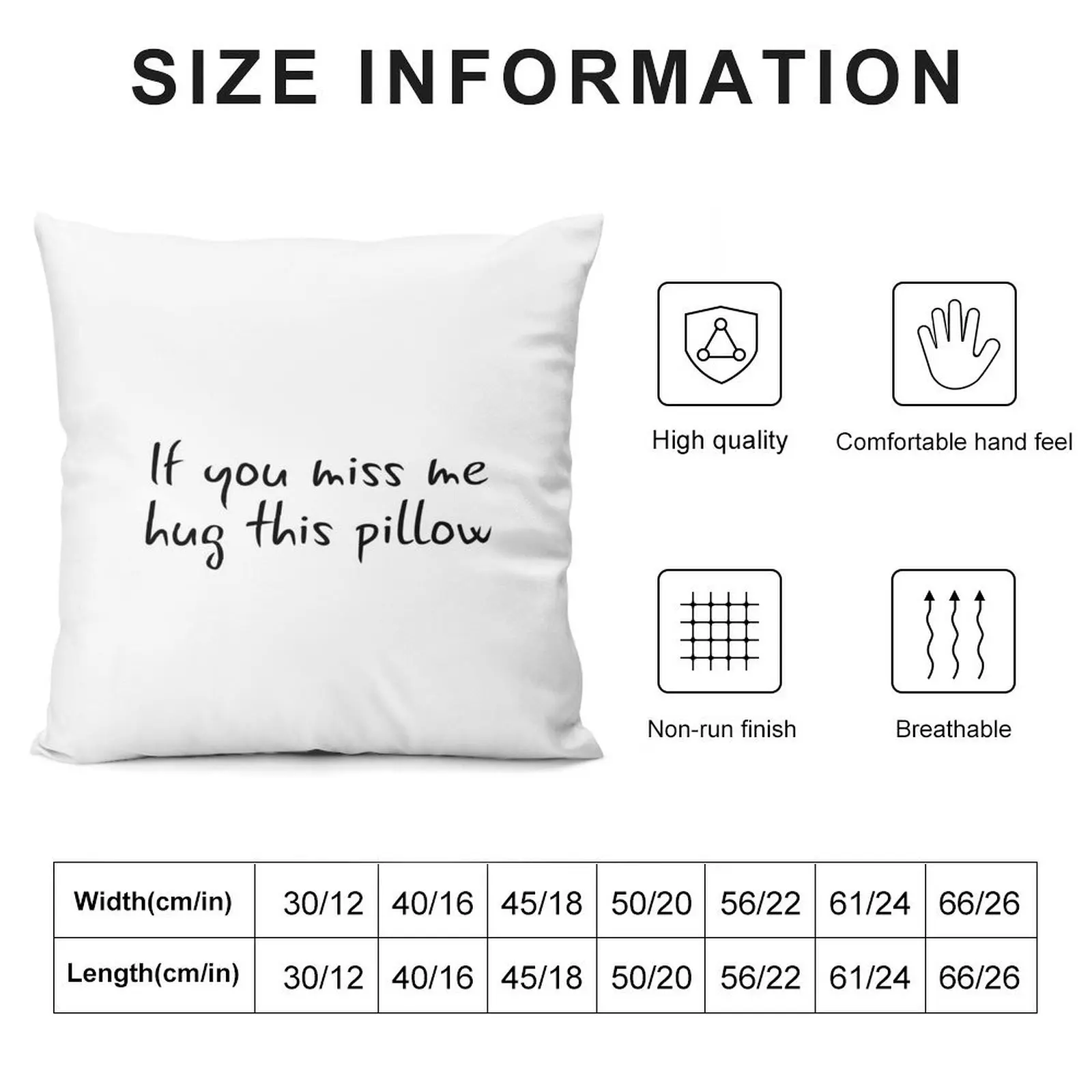 Long Distance Relationship: If You Miss Me Hug This Pillow Throw Pillow Sofa Cushions Decorative Sofa Cushions pillow