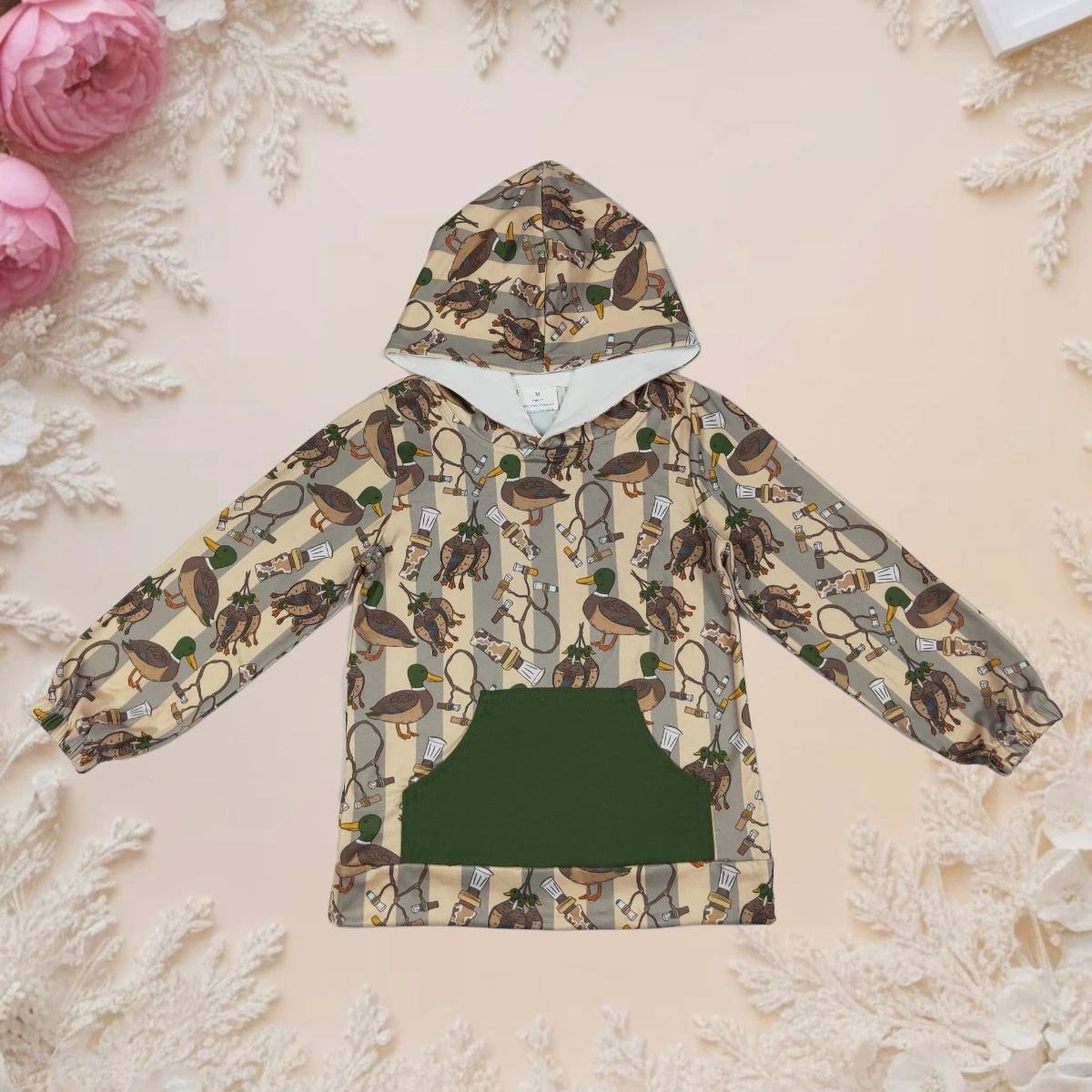 

Fashion Kids Boy Hoodies Ducks Camo Spring Autumn Boys Casual Hooded Sweatshirt Baby Stripe Pocket Tops Hoodies Sweatshirt New