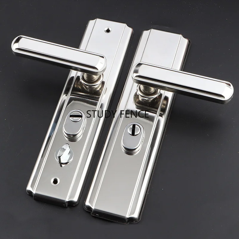 304 Metal Door Handle Security Door Handle Entry Door Thickened Panel Mechanical Lock Excluding Lock Cylinder Household Hardware