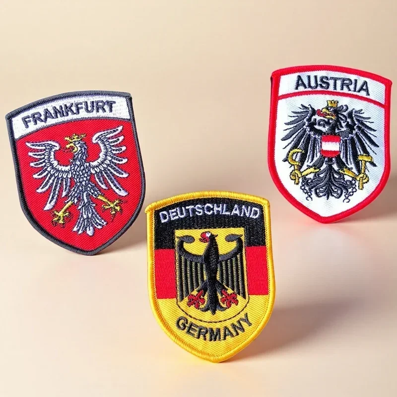 Hemming Adhesive Cloth Patches Sticker Armband Austrian Double-headed Eagle German Frank Appliques Pride Moto Patch