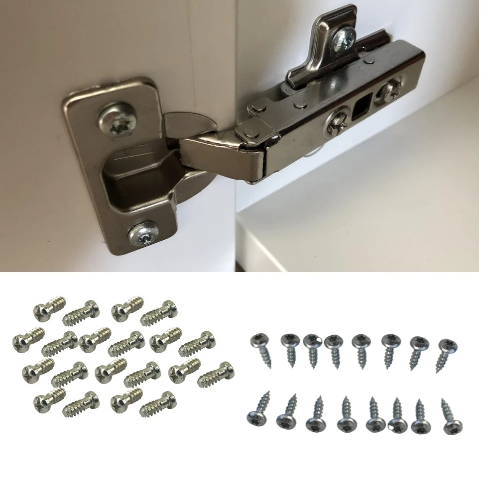 1 juego de 4 bisagras con 16 tornillos y 20 tornillos de cabeza redonda para muebles, para bisagras Besta, Fritids, Ikea, bisagras complementarias para muebles