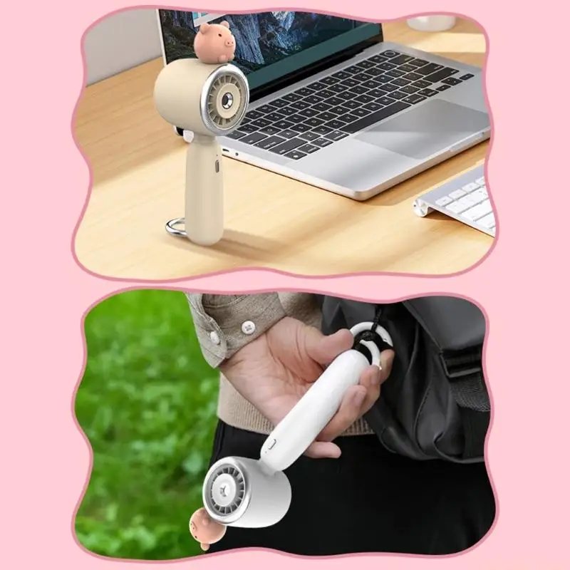

D0AB Misting Fan Handheld Fan 3 Speed Adjustment Desk Fan Rechargeable Fan