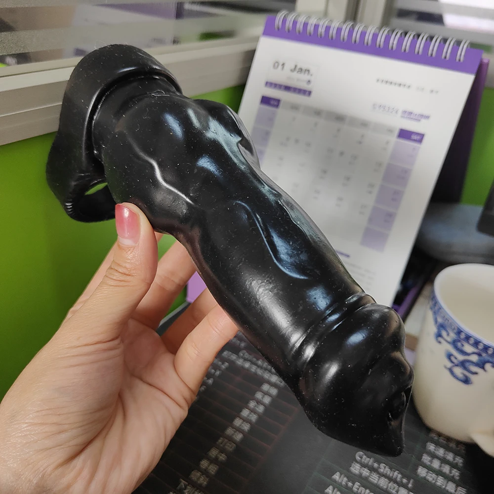 FAAK Fantasy Dog Knot Sheath Silicone Penis Sleeve Raw Gory Meat Color Dildo Extender Cock Enlargement Sex Toys For Men